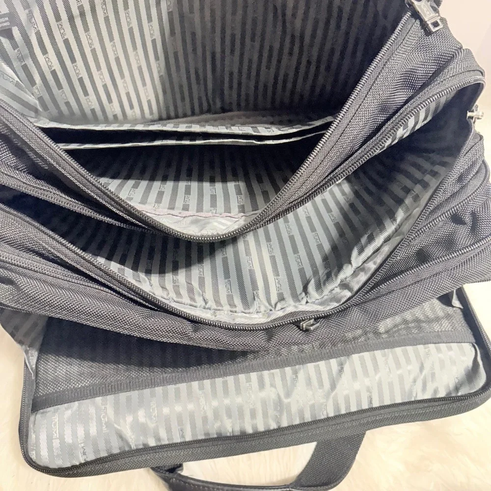 TUMI 26061D4 Alpha Expandable Organizer Laptop Briefcase Black Ballistic Nylon